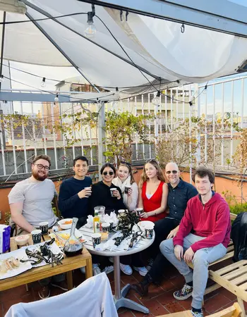 Calçots party at the school terrace