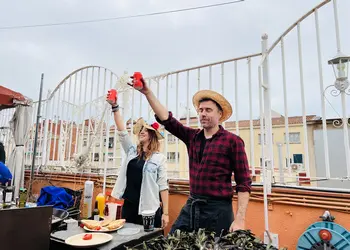 Calçots party at the school terrace