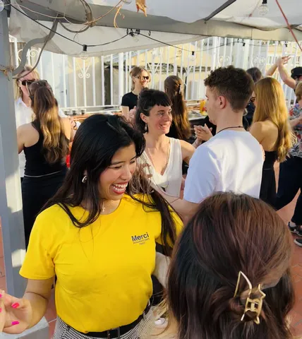 Our amazing Spanish Teachers having fun in our terrace activity