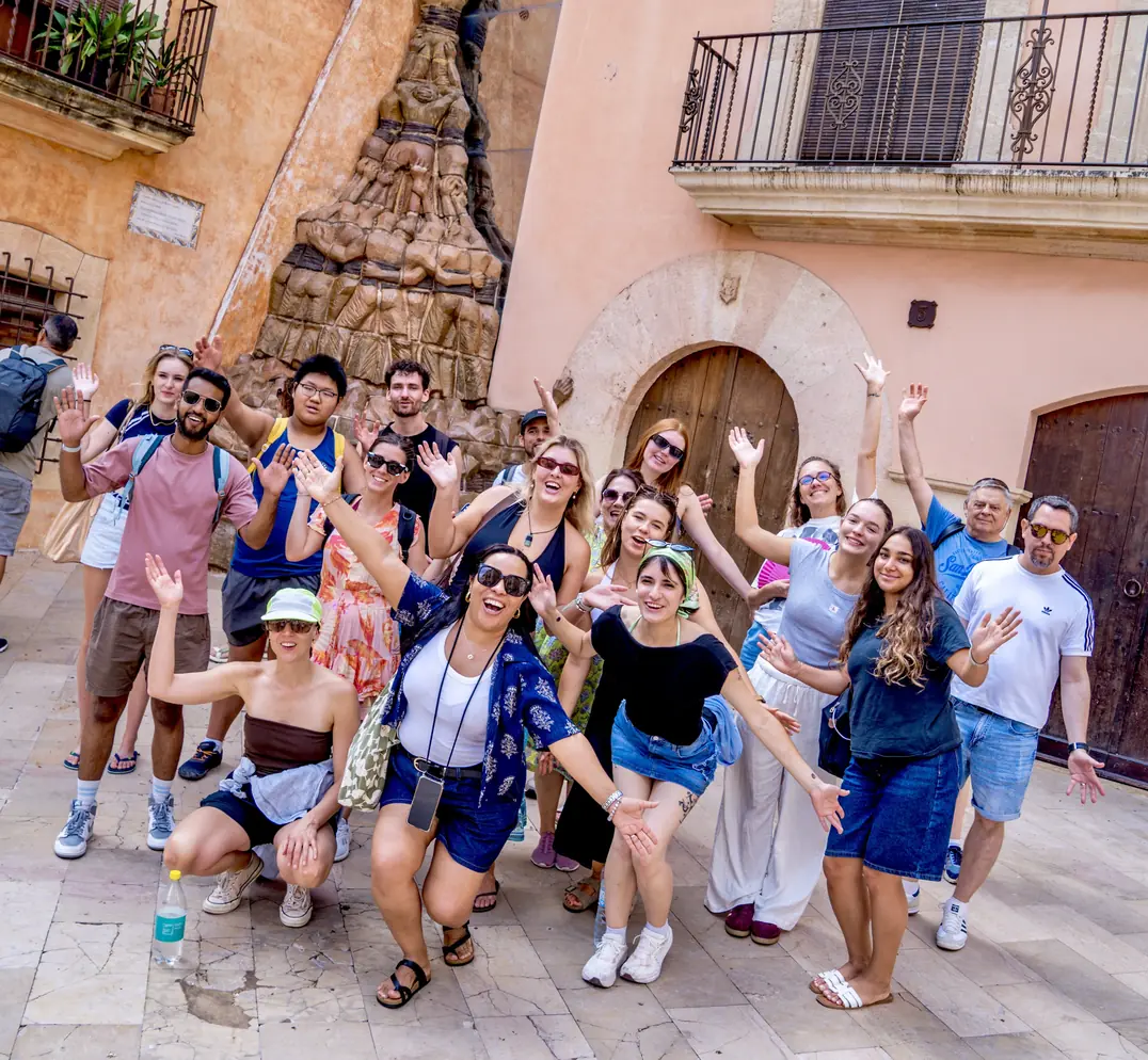 Students taking part in a cultural activity in Barcelona