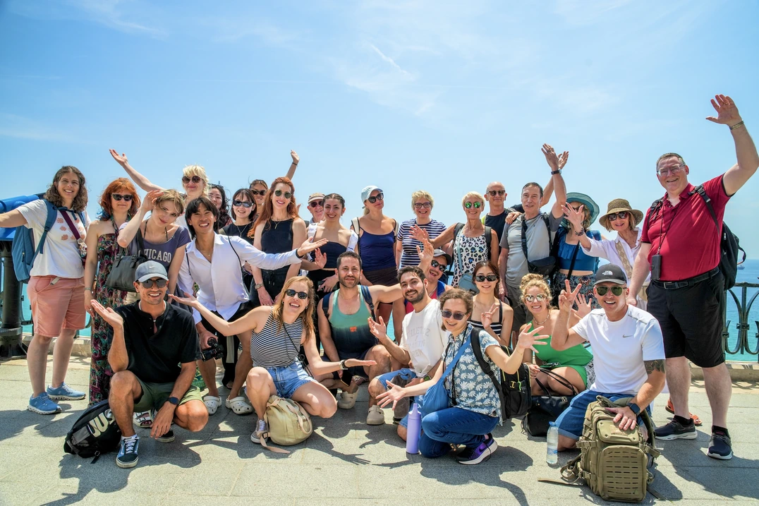 Students taking part in a cultural activity in Barcelona